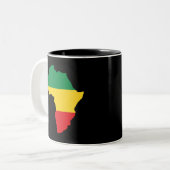 Groen, goud en rood Afrika vlag Tweekleurige Koffiemok (Voorkant links)