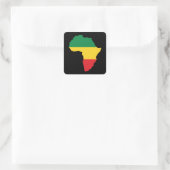 Groen, goud en rood Afrika vlag Vierkante Sticker (Tas)