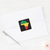 Groen, goud en rood Afrika vlag Vierkante Sticker (Envelop)