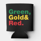 Groen, goud en rood. blikjeskoeler (Achterkant)
