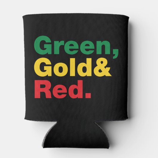 Groen, goud en rood. blikjeskoeler (Achterkant)