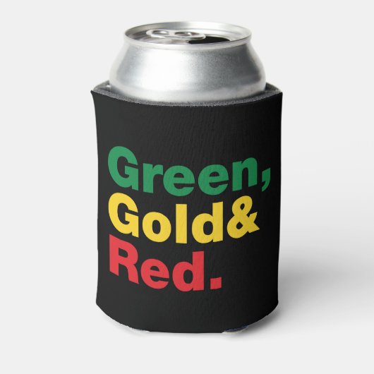 Groen, goud en rood. blikjeskoeler (Blikje Achterkant)
