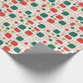 Groen, Goud en Rood Boho MOD Scandi Kerstmis Cadeaupapier (Hoek)