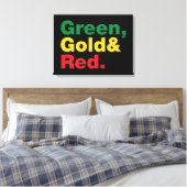 Groen, goud en rood. canvas afdruk (Insitu (Slaapkamer))