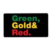 Groen, goud en rood. etiket (Voorkant)