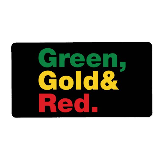 Groen, goud en rood. etiket (Voorkant)