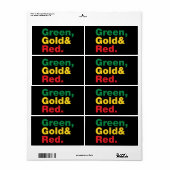 Groen, goud en rood. etiket (Full Sheet)