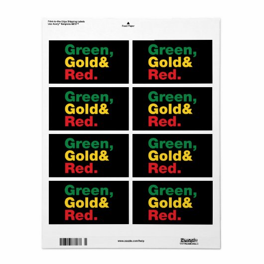 Groen, goud en rood. etiket (Full Sheet)