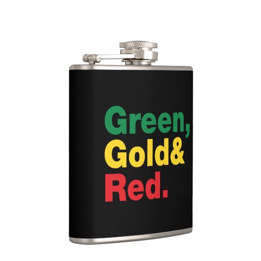 Groen, goud en rood. heupfles (Rechts)