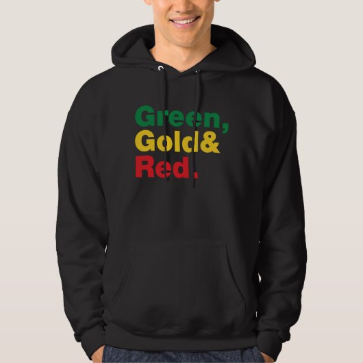 Groen, goud en rood. hoodie (Voorkant)