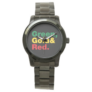 Groen, goud en rood. horloge