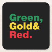Groen, goud en rood. kartonnen onderzetters (Voorkant)