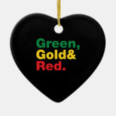 Groen, goud en rood. keramisch ornament (Voorkant)