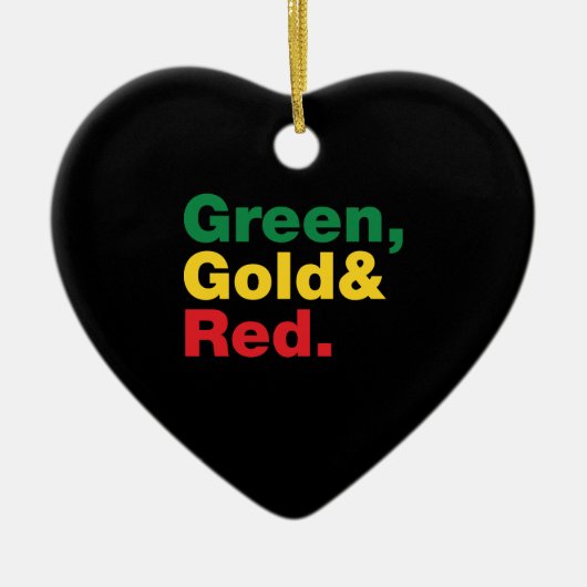 Groen, goud en rood. keramisch ornament (Voorkant)
