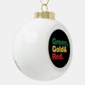 Groen, goud en rood. keramische bal ornament (Links)