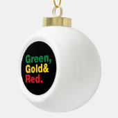 Groen, goud en rood. keramische bal ornament (Rechts)