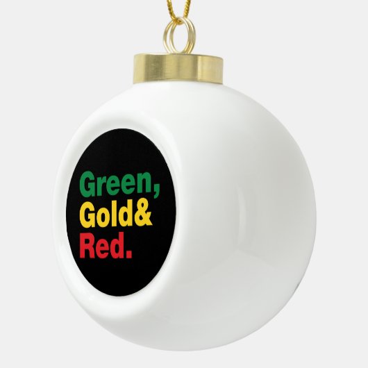 Groen, goud en rood. keramische bal ornament (Rechts)
