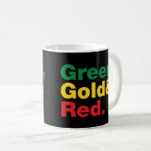 Groen, goud en rood. koffiemok (Voorkant rechts)