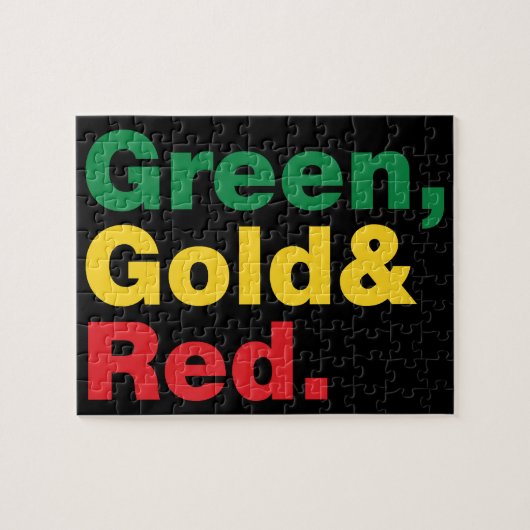 Groen, goud en rood. legpuzzel (Horizontaal)