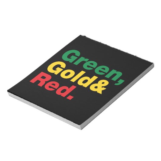 Groen, goud en rood. notitieblok (Linkerzijde)