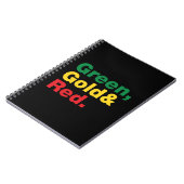 Groen, goud en rood. notitieboek (Linkerzijde)