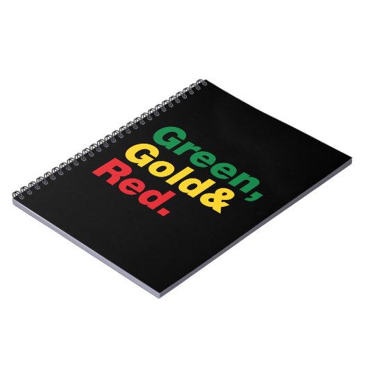 Groen, goud en rood. notitieboek (Linkerzijde)