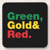 Groen, goud en rood. onderzetter (Voorkant)