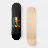 Groen, goud en rood. persoonlijk skateboard (Voorkant)