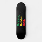 Groen, goud en rood. persoonlijk skateboard (Voorkant)