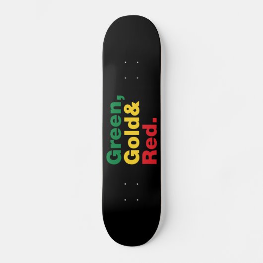 Groen, goud en rood. persoonlijk skateboard (Voorkant)