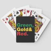 Groen, goud en rood. pokerkaarten (Achterkant)