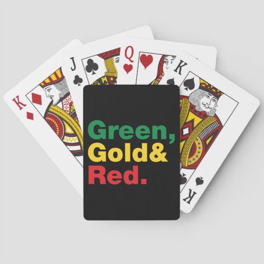 Groen, goud en rood. pokerkaarten (Achterkant)
