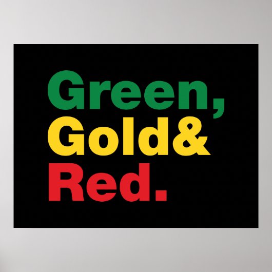 Groen, goud en rood. poster (Voorkant)