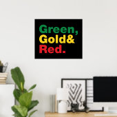 Groen, goud en rood. poster (Thuiskantoor)
