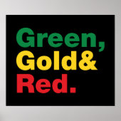 Groen, goud en rood. poster (Voorkant)