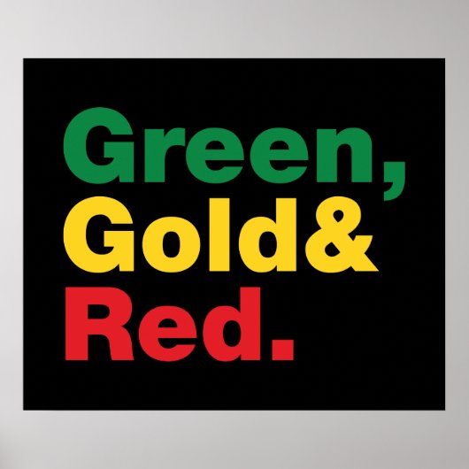 Groen, goud en rood. poster (Voorkant)