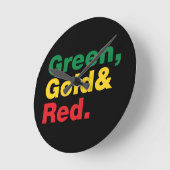Groen, goud en rood. ronde klok (Hoek)