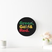 Groen, goud en rood. ronde klok (Huis)