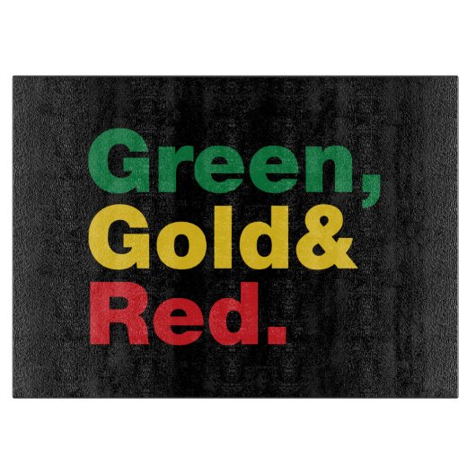 Groen, goud en rood. snijplank (Voorkant)