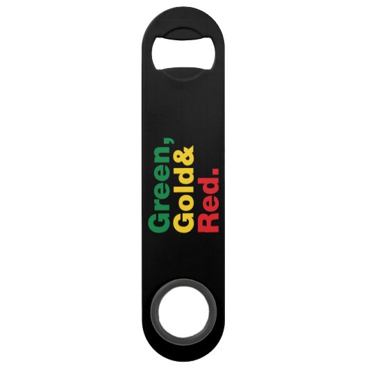 Groen, goud en rood. speed flessenopener (Voorkant)