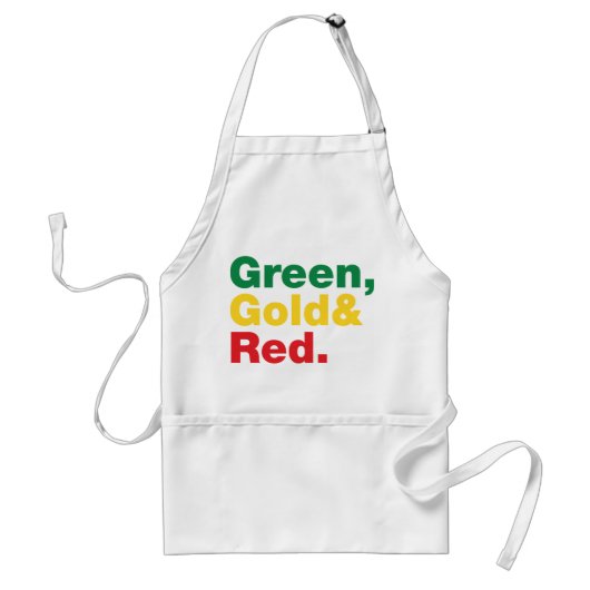 Groen, goud en rood. standaard schort (Voorkant)