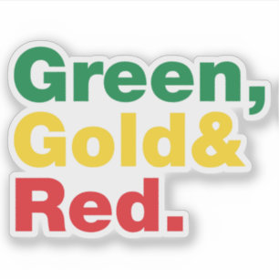 Groen, goud en rood. sticker