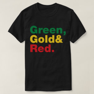 Groen, goud en rood. t-shirt