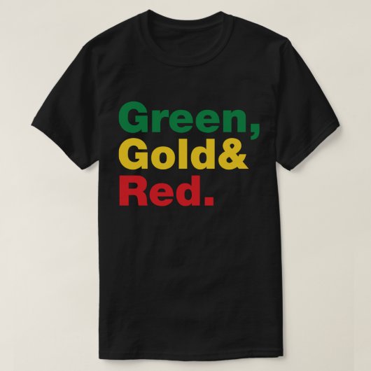 Groen, goud en rood. t-shirt (Design voorkant)