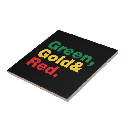 Groen, goud en rood. tegeltje (Zijkant)