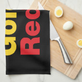 Groen, goud en rood. theedoek (Quarter Fold)