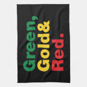 Groen, goud en rood. theedoek (Verticaal)