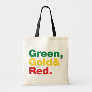 Groen, goud en rood. tote bag