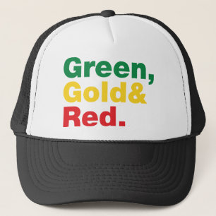 Groen, goud en rood. trucker pet