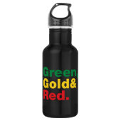Groen, goud en rood. waterfles (Voorkant)